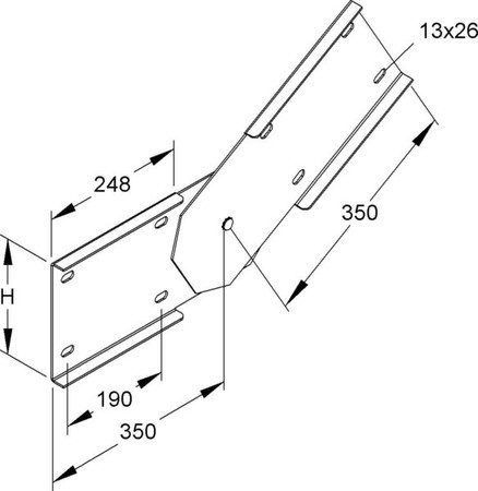 Connector for cable support system Corner joint WSGVS 200