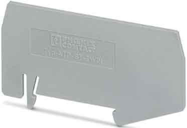 Endplate and partition plate for terminal block Grey 3030789