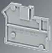 Endplate and partition plate for terminal block Grey 3002089