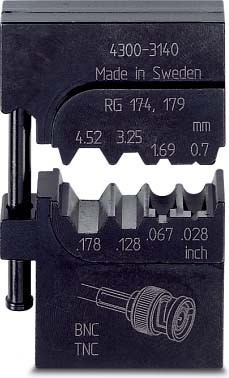 Insert for crimp tool cable lugs, cable end sleeves, screen conn