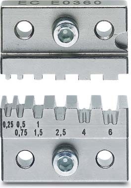 Insert for crimp tool cable lugs, cable end sleeves, screen conn