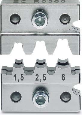 Insert for crimp tool cable lugs, cable end sleeves, screen conn