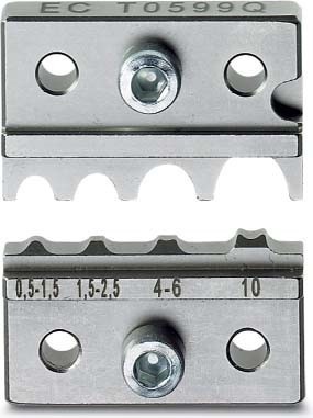 Insert for crimp tool cable lugs, cable end sleeves, screen conn