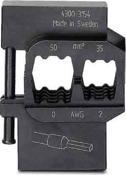 Insert for crimp tool cable lugs, cable end sleeves, screen conn