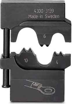 Insert for crimp tool cable lugs, cable end sleeves, screen conn