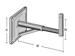 Antenna support bracket Wall mount 50 mm X2313