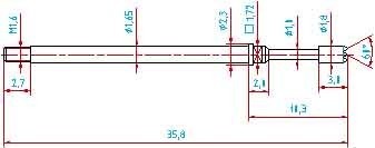 Test pin Waffle 3 N 1021/G-C-3,0N-Rh-1,8