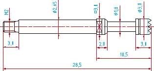 Test pin Waffle 3 N 1060/G-CX-3,0N-AU-3,0-C