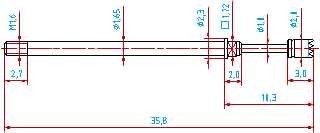 Test pin Waffle 3 N 1021/G-Cx-3,0N-Au-2,0C