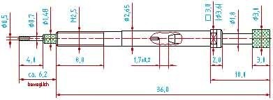 Test pin Flat head 2.3 N 3011/2GS-F1-2,3N-HTK-3,0
