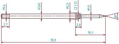 Test pin 30? point 3 N 1021/G-B-3,0N-Ni-1,0