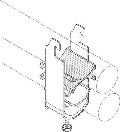 Shell for cable clamp Double shell 49 mm 56 mm DW 56