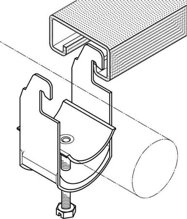 One-piece strut clamp 24 mm 28 AC-AL