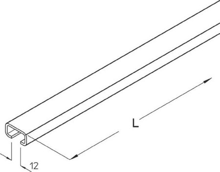 Support/Profile rail 6000 mm 28 mm 15 mm B 6-60F