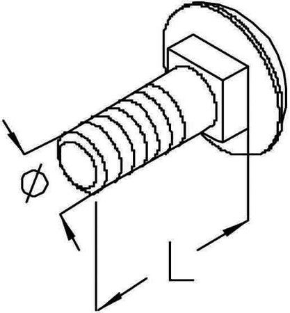 Mushroom head square neck bolt Steel Other FRSV 6x12