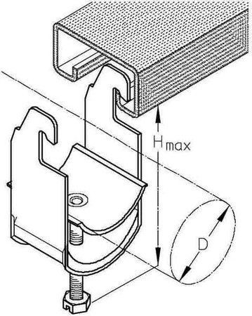 One-piece strut clamp 64 mm 70 AC