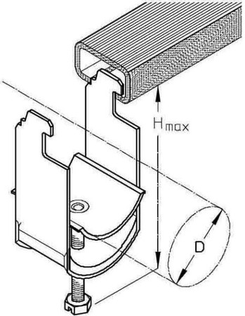 One-piece strut clamp 52 mm 56 H