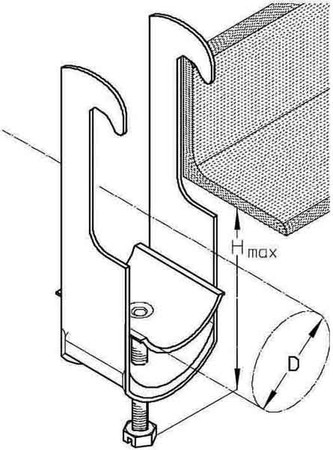 One-piece strut clamp 32 mm 36 S-AL