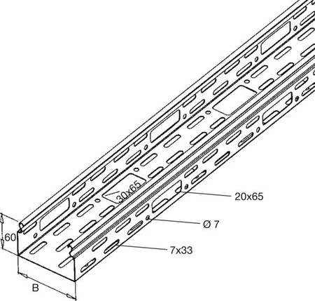 Cable tray/wide span cable tray 60 mm 60 mm 151N1-06