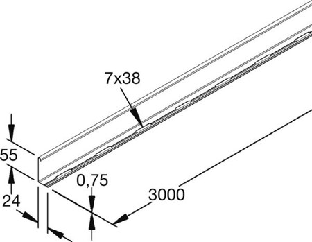 Separation plate for cable support system 58 mm 3000 mm 151W13-A