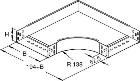 Bend for cable tray Horizontal 90? 140 mm 151W3-200-B