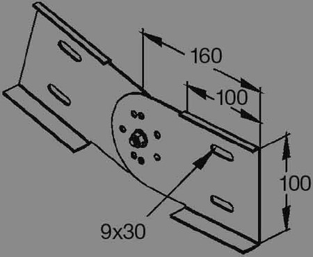 Connector for cable support system Corner joint 153E11-C