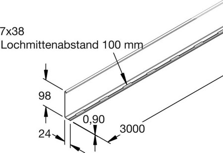 Separation plate for cable support system 98 mm 3000 mm 153W13-A