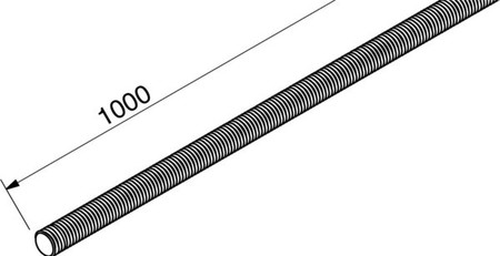 Threaded rod 8 1000 mm Steel 15J4-M8-1000