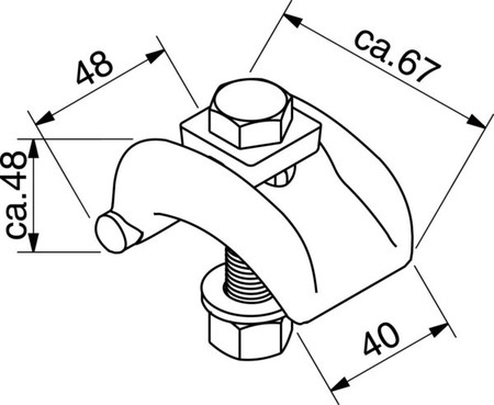 Mounting element for support/profile rail C-profile 16A4-1-D