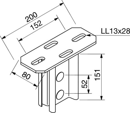 Head plate for profile rail I-profile 16A4-A