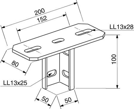 Head plate for profile rail C-profile 16J40