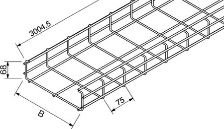 Mesh cable tray C-shape 60 mm 50 mm 16S1-50-C