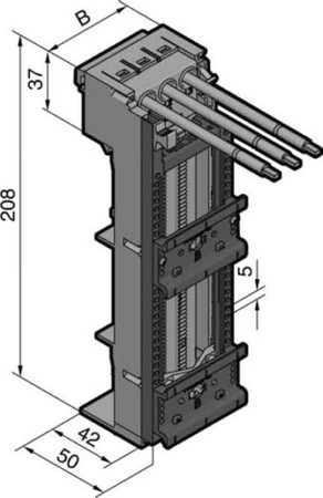 Busbar adapter 2 mounting rails Round conductor 9340380