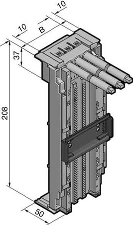 Busbar adapter 2 mounting rails Round conductor 40 A 9340710