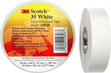 Adhesive tape 19 mm PVC White 80611211550