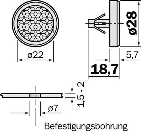 Reflector for light curtain Round 1004488