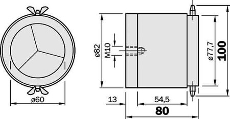 Reflector for light curtain Round 100 mm 77.7 mm 1000141