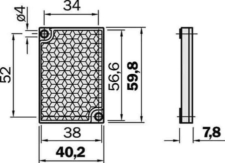 Reflector for light curtain Rectangular 60 mm 40 mm 1012720