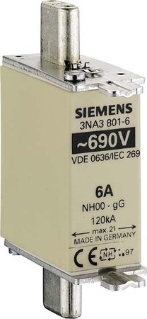 Low Voltage HRC fuse NH000 6 A 690 V 3NA38016