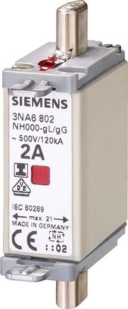 Low Voltage HRC fuse NH000 63 A 500 V 3NA6822