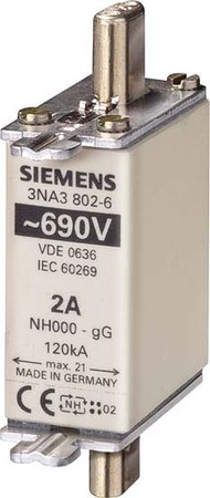 Low Voltage HRC fuse NH000 25 A 690 V 3NA38106