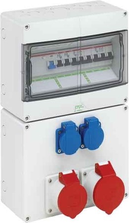 CEE socket outlet combination 1x16A5p400V 1x32A5p400V 73142201