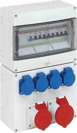 CEE socket outlet combination 1x16A5p400V 1x32A5p400V 73142401