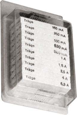 Miniature fuse assortment 120 Medium time-lag Glass fuse 60810