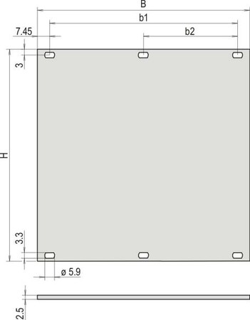 Front panel (switchgear cabinet) 106 mm 128.4 mm 3 30807-487