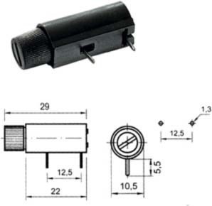 Miniature fuse holder Soldering connection 5x20 mm 502.740