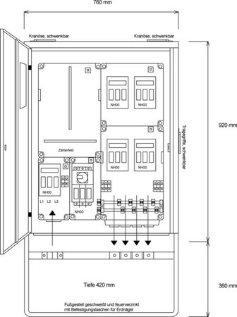 Energy distributor for construction site 80 A 55 kVA 2070