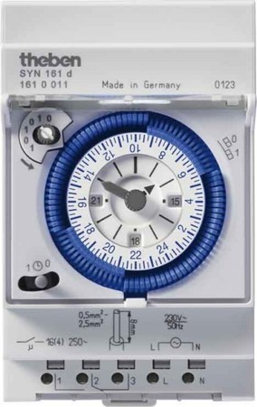 Analogous time switch for distribution board DIN rail 1 1610011