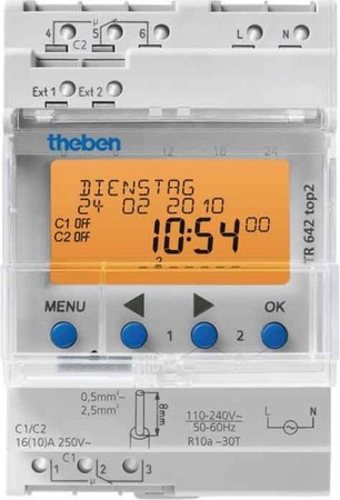 Digital time switch for distribution board DIN rail 2 6420100