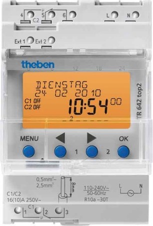 Digital time switch for distribution board DIN rail 2 6420300